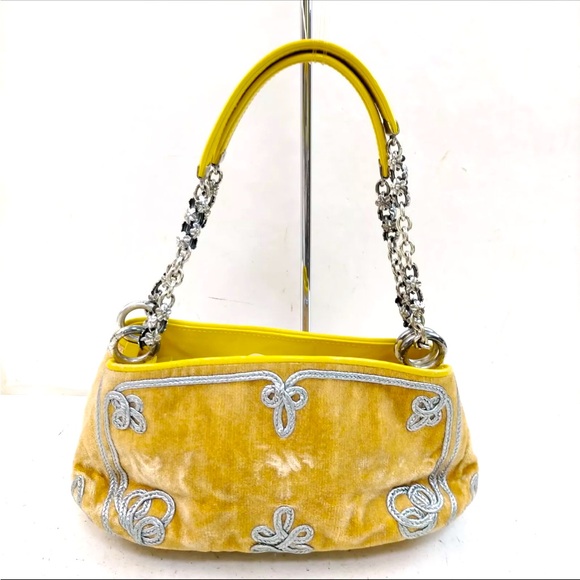 Authentic Rare Bottega Veneta Velvet Shoulder Bag - Picture 1 of 10
